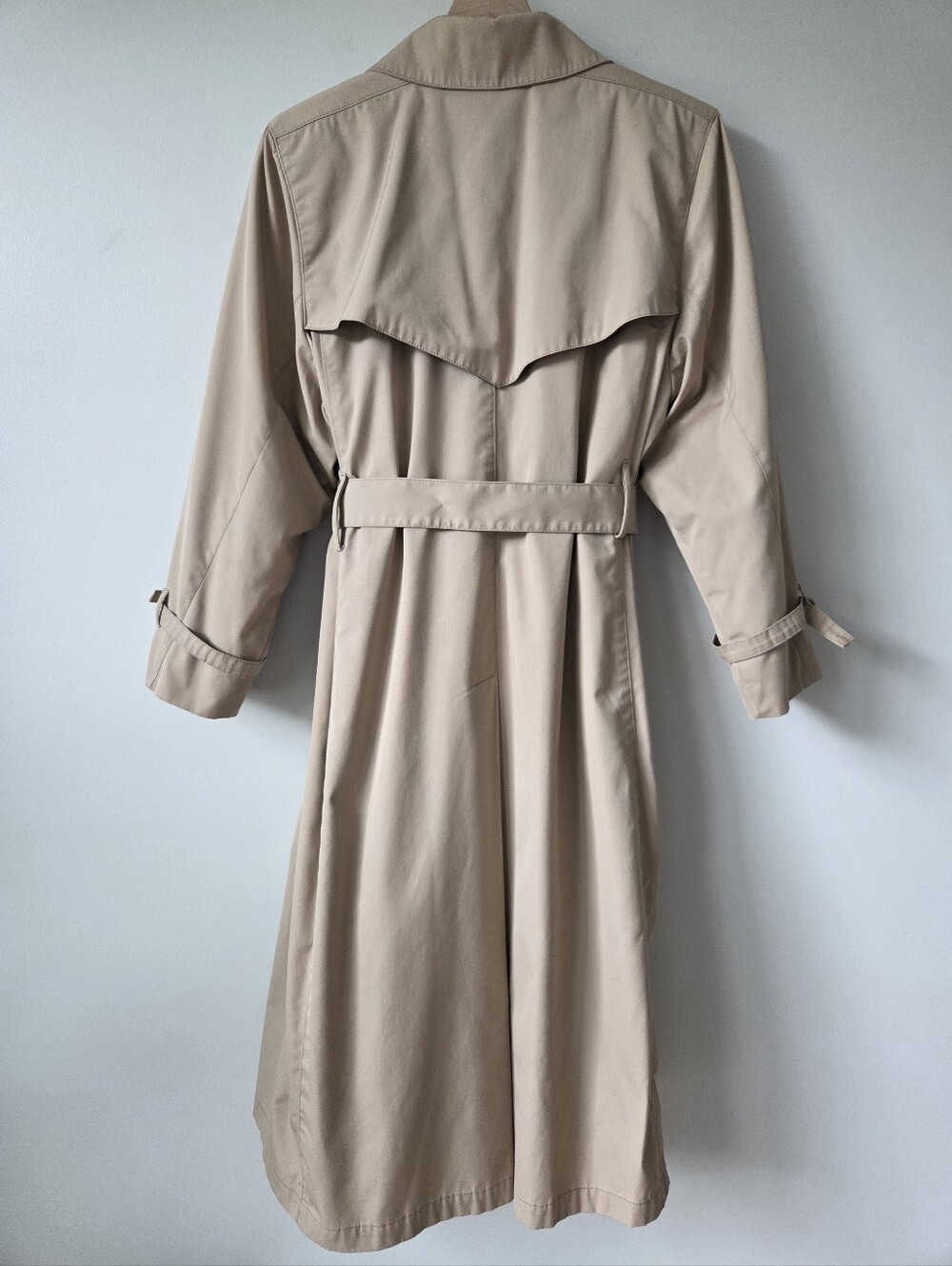 Vintage London Fog Tan Trench Coat Removable Fleece Liner Belted Womens Petite 8 - Picture 2 of 16